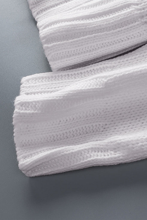 V Neck Drop Shoulder Knitted Sweater